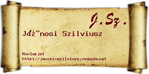Jánosi Szilviusz névjegykártya